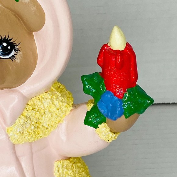 Set of 2 Vintage Hobbyist Ceramic Christmas Carolers Teddy Bears Figurines - Picture 4 of 9